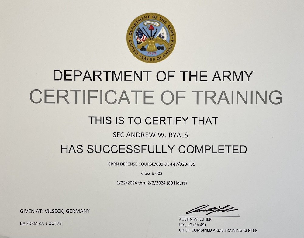 cbrn certificate